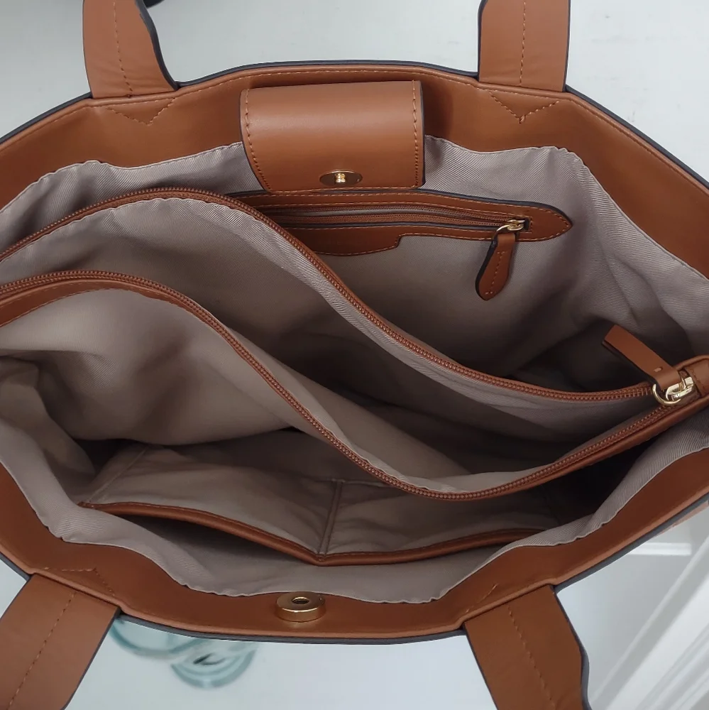 Nine West Tote Bag Vegan Sutton Place Caged